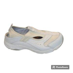 Easy Spirit Allintoits White Leather Slingback Athleisure Remove Insole Sneakers